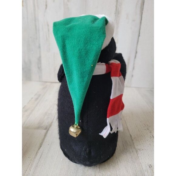 Felt penguin candy cane green hat Bell Xmas decor - Picture 3 of 5
